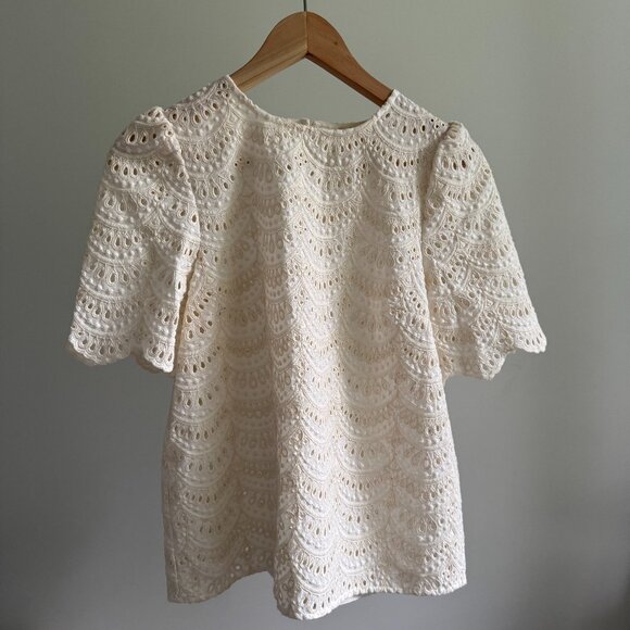Sezane Embroidered Ecru Blouse - 34 - Picture 2 of 10